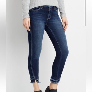 KanCan™ Dark Double Frayed Hem Skinny Ankle Jean